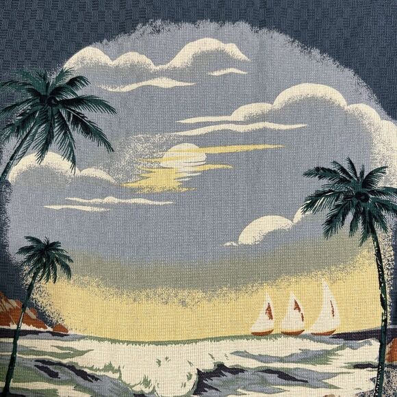 OP Ocean Pacific Camp Shirt Mens L Button Up Cotton Rayon Outdoor Vacation Beach - Picture 11 of 15